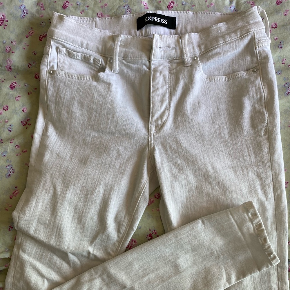 Express White Midrise Skinny Jean Leggings